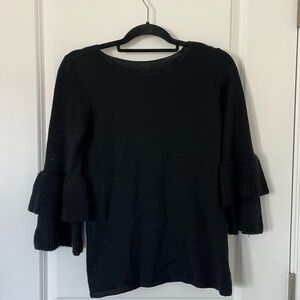 Black Sweater Tiered Bell Long Sleeve